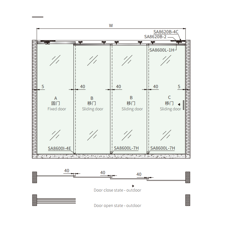 frameless door drawing