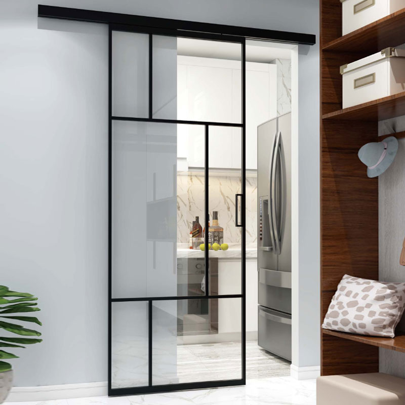 HDSAFE Black Frame Sliding Glass Door Interior Black Slim Aluminium Frame Soft Closing Sliding Glass Door Manufacturer