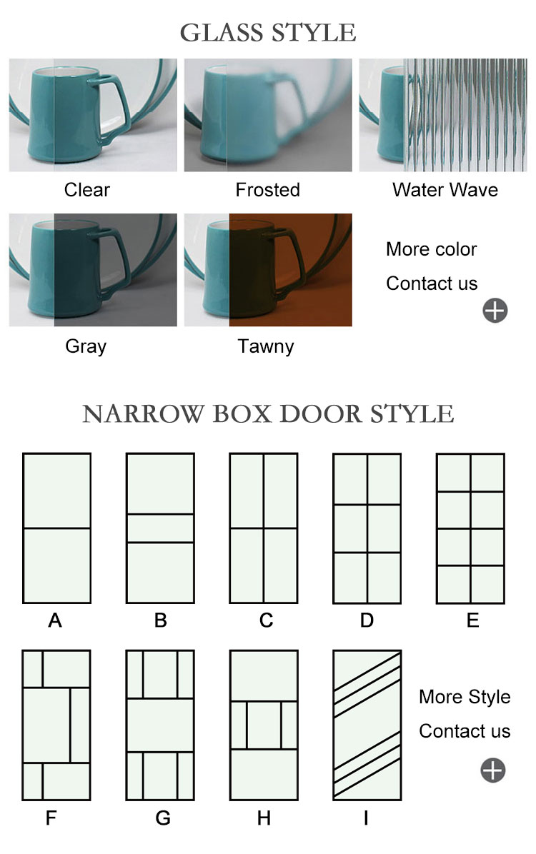 Design of swing door glass and profile