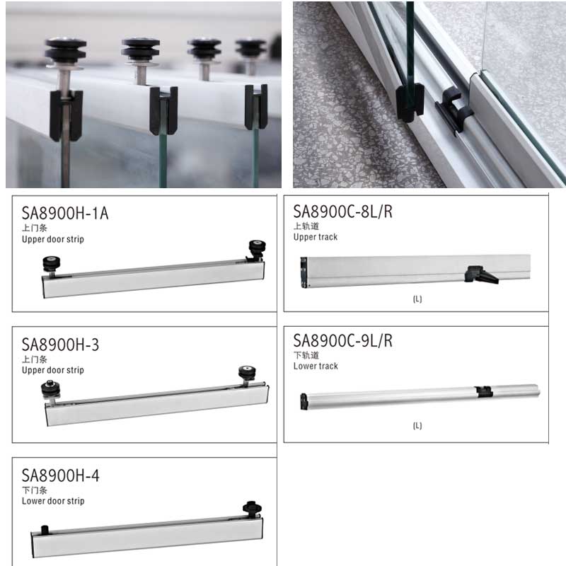 Glass partition sliding door hardware