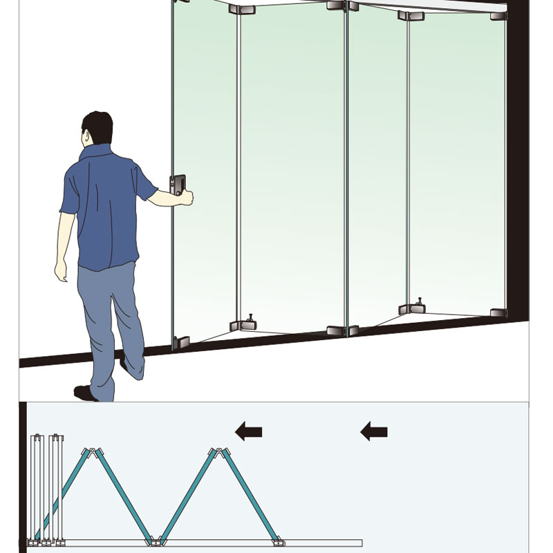 HDSAFE Sliding Folding Glass Partition Sliding folding Door System Folding Glass Door For Projects Sliding Folding Partition Detail Drawing