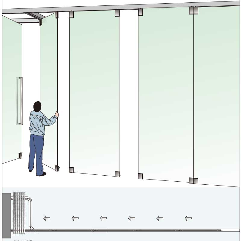 HDSAFE Frameless Glass Wall Stainless Steel Vertical Folding Door Interior 12mm Glass Door Frameless Interior Sliding Door