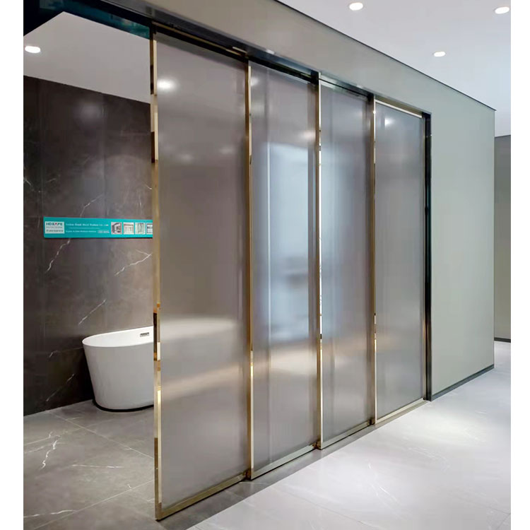 HDSAFE Frame Sliding Door With Gold Color