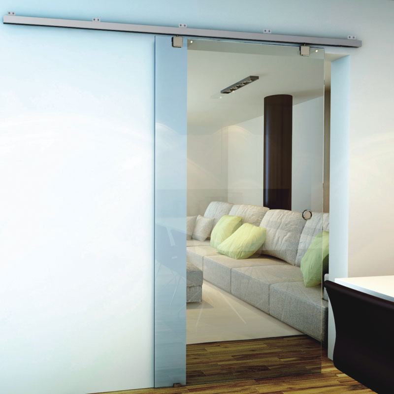 HDSAFE Soft Closing Synchronous Black Frame Film  Glass Aluminum Sliding Door Office  Glass Door