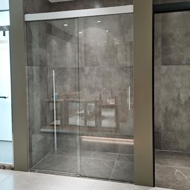 HDSAFE Tempered Frameless Glass Sliding Door Office Interior Two Panel Door Soft Closing Sliding Glass Door Price