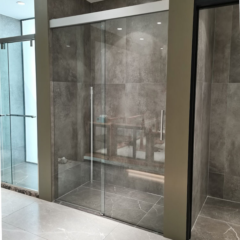 HDSAFE Tempered Frameless Glass Sliding Door Office Interior Two Panel Door Soft Closing Sliding Glass Door Price