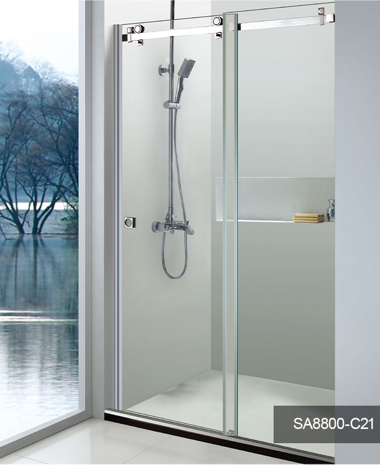 Tempered Glass Sliding Shower Room Panel Bathroom Shower Door Frameless Glass Sliding Shower Room Door Enclosure