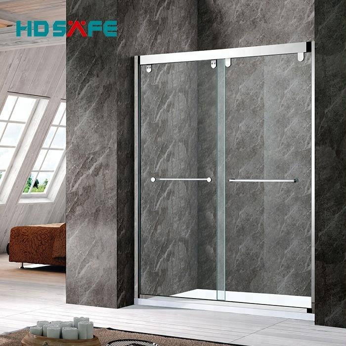 Tempered Glass Sliding Shower Room Panel Bathroom Shower Door Frameless Glass Sliding Shower Room Door Enclosure