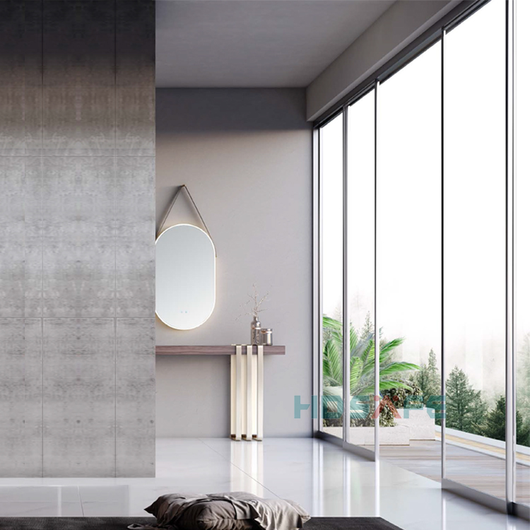 Glass Door White Frame Large 4 Panel Synchronous Soft Closing Sliding Door Modern Design Stainless Steel 8-12 mm Frameless Sliding Glass Door