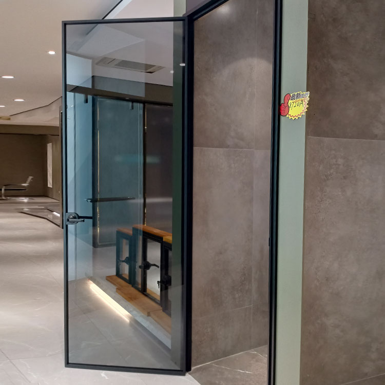 Glass Door For Home Building Frosted Hotel Indoor Glass bathroom Door Swing Interior Room Aluminum Door