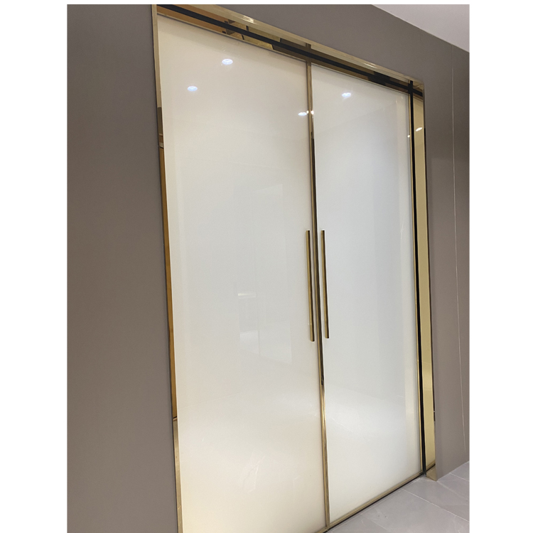 Golden frame sliding door