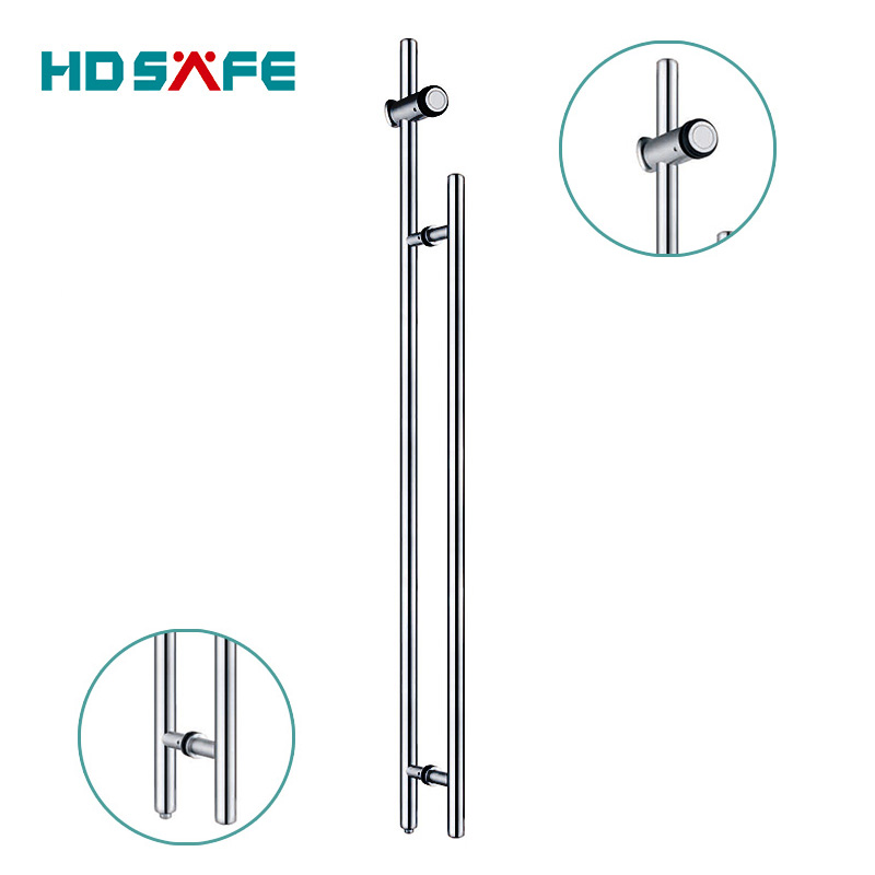 HDSAFE Glass Door Lock Manufacturers 304/316 Stainless Steel Glass Door Handle Lock Office Tempered Glass Door Handle With Lock For Sliding Door