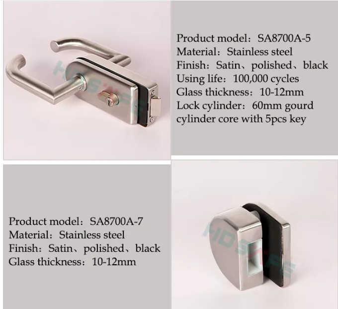 Glass Door Handle With Lock