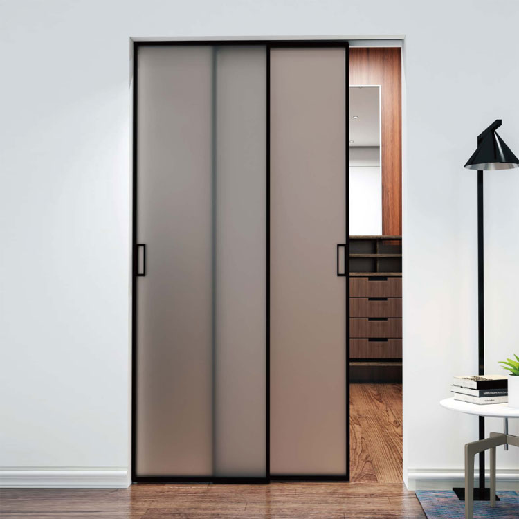 Soft Closing Slim Frame Glass Door White Frame Glass Door Office Home Interior Glass Door Living Room Bedroom Kitchen Sliding Door
