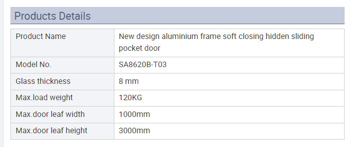 Pocket door details