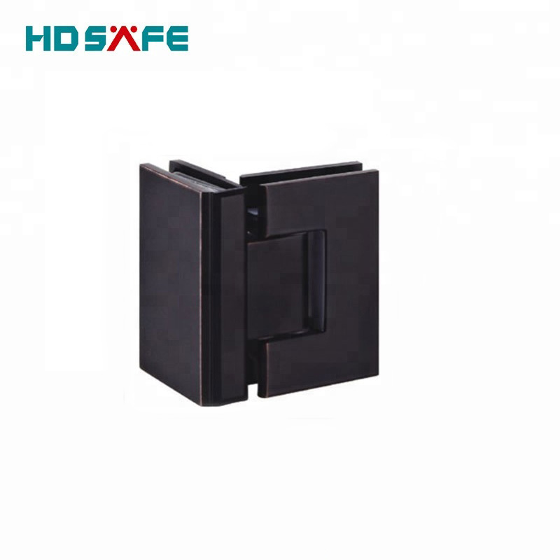 HDSAFE Brass Wall To Glass Hinge Home Hotel Aluminum Black 8-12mm Frameless Tempered Glass Shower Door Hinge Stainless Steel