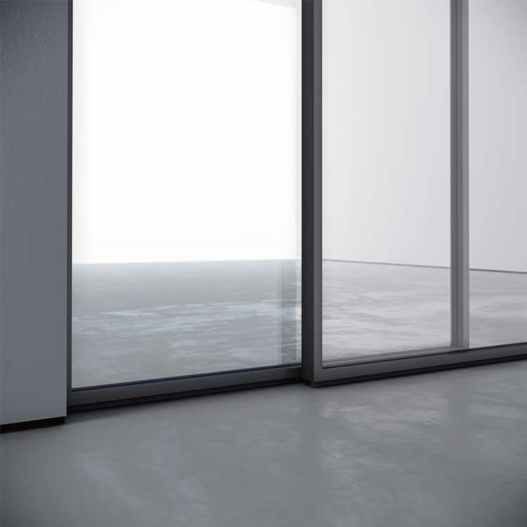 Interior Slim Frame Sliding Door Telescopic Patio Exterior Black Synchronous Soft Closing Aluminum Sliding Glass Door
