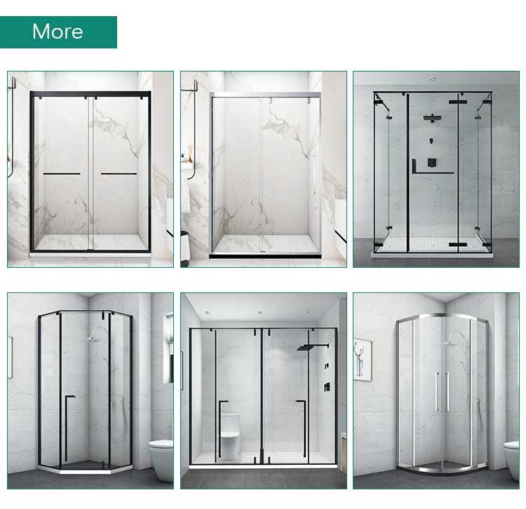 Shower Glass Door Handle Hardware Modern Black Hotel House Home Villa Sliding Frameless Shower Door Hinge Bathroom