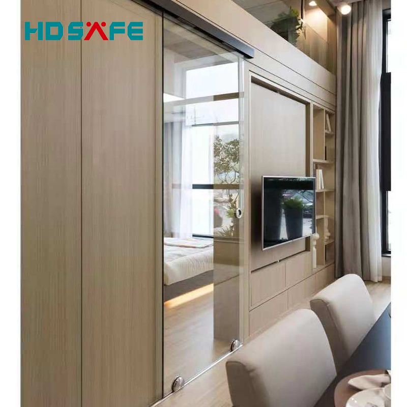 China Supplier Frameless Tempered Single Glass Public Room Sliding Door Interior 8-12mm Glass Sliding Door For Hotel