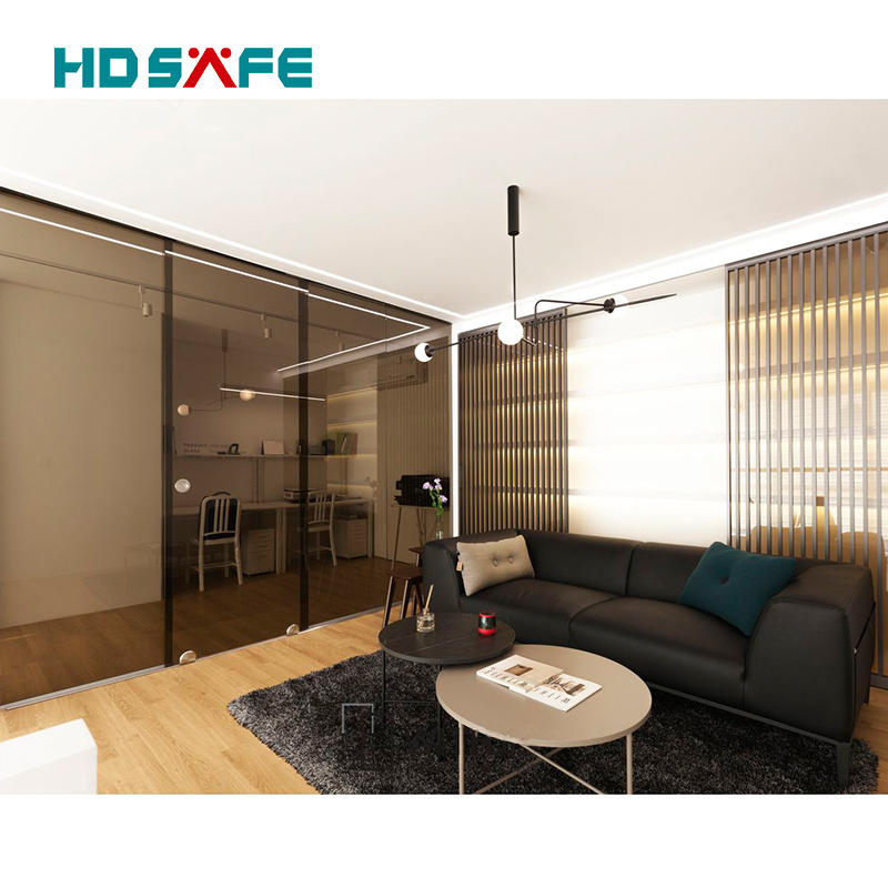 China Supplier Frameless Tempered Single Glass Public Room Sliding Door Interior 8-12mm Glass Sliding Door For Hotel