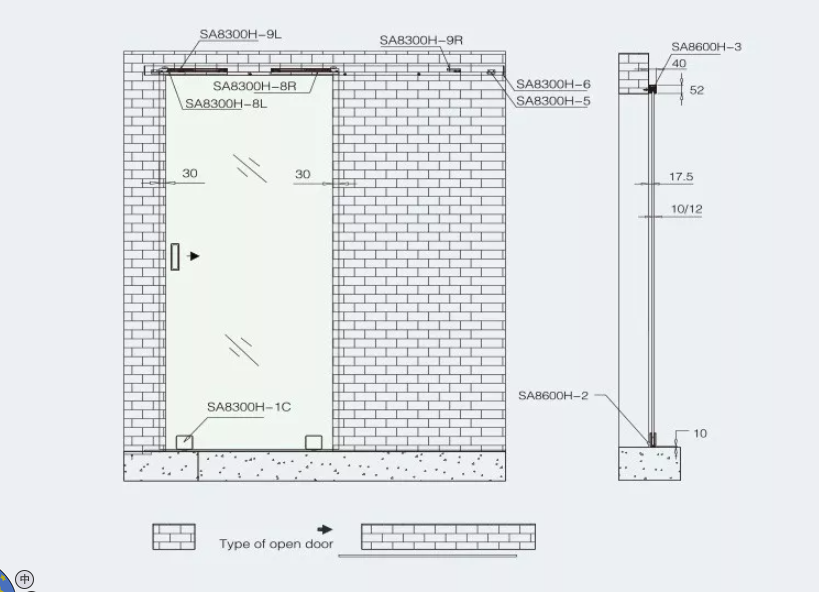 glass sliding door office