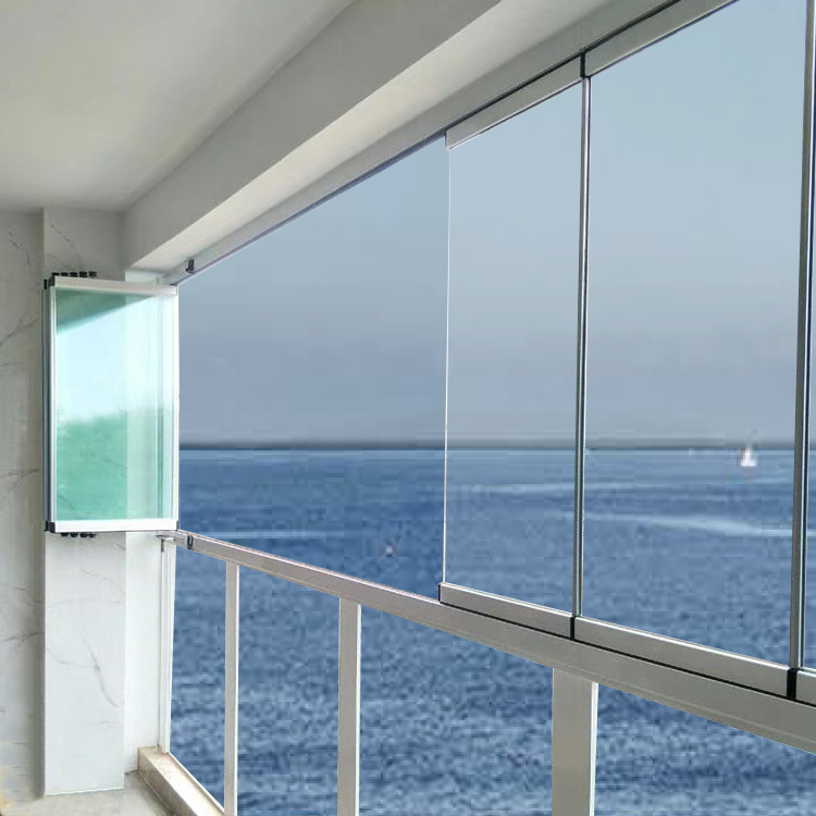 Glass Partition Accessories Aluminum Sliding Folding Glass Partition Frameless Glass Window Door Aluminium Floor To Ceiling Glass