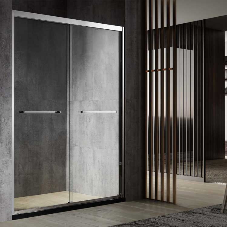 Hotel Sliding Shower Doors  Home Villa Black Aluminum Shower  Easy Install Black Frameless Clear Glass Shower Room