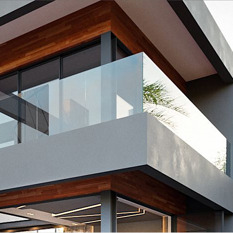 Modern Design Outdoor Balcony U Channel Handrails Aluminum  Frameless Glass Railing  Clamp Aluminum Balustrad Railing Exterieur