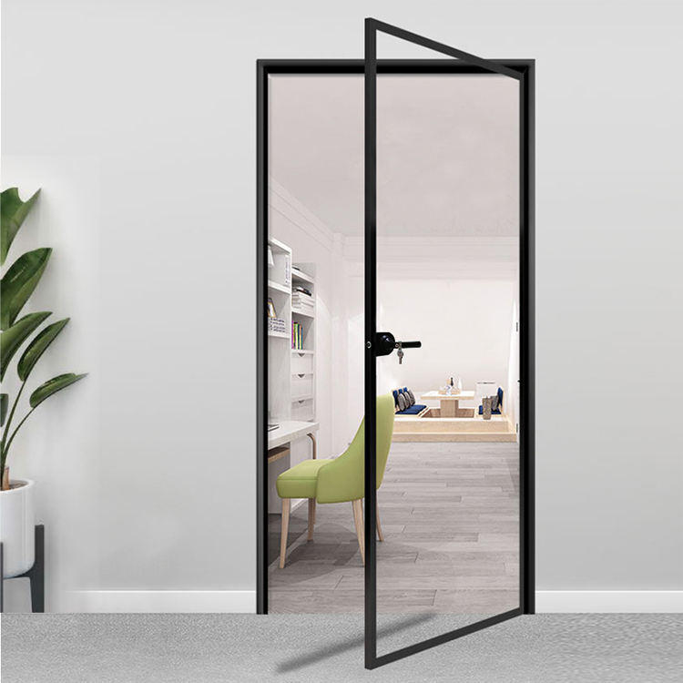 Swinging Modern Contemporary Glass Double Interior Doors