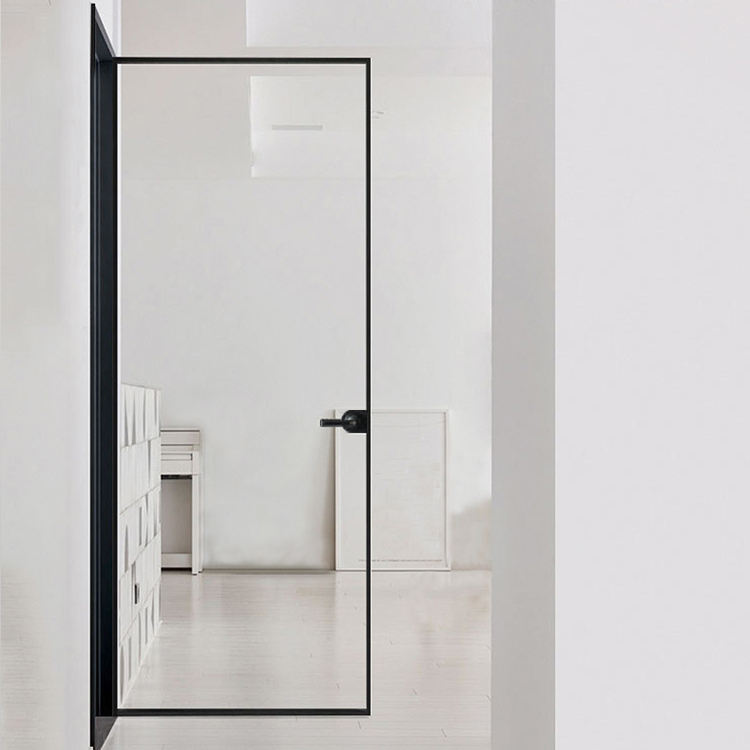 Glass Flush Door Swing Bedroom Door System Glass Swing Door For Restroom Bedroom Safety Double Glazed Interior Door