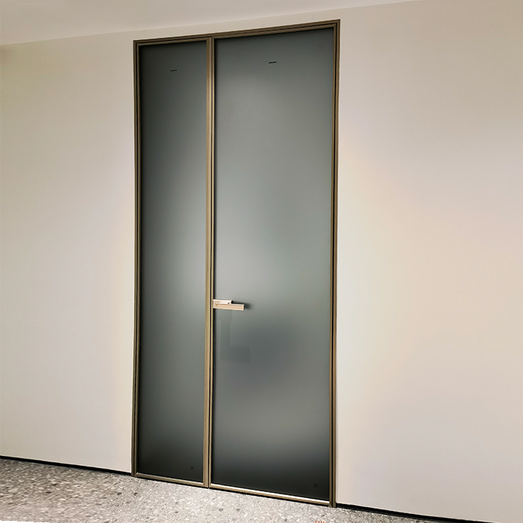 Glass Flush Door Swing Bedroom Door System Glass Swing Door For Restroom Bedroom Safety Double Glazed Interior Door