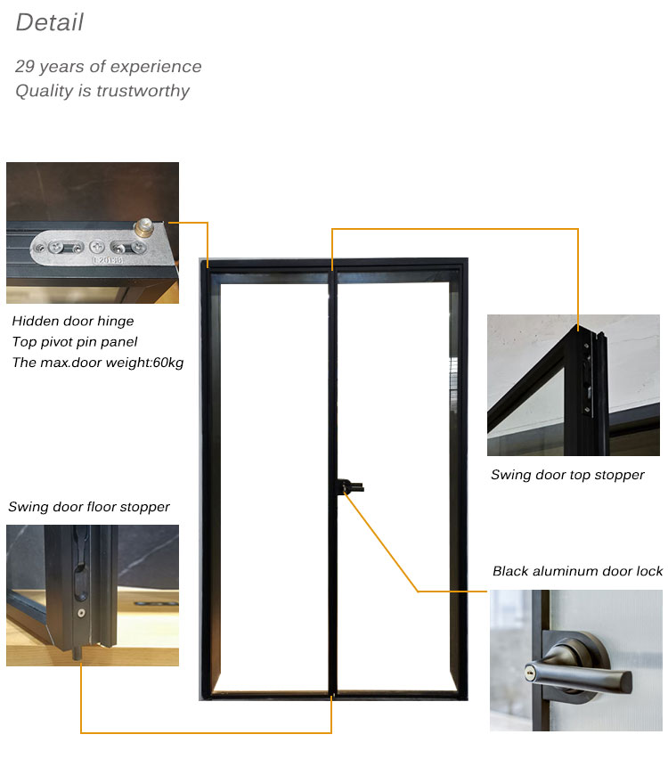 aluminum glass swing door