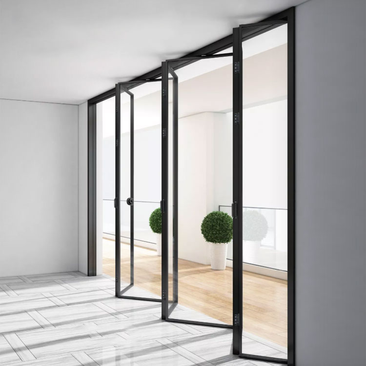 HDSAFE Slime Narrow Frame Fold Sliding Folding Glass Partition Folding Door Interior House Villa Partition Wall Folding Glass Door