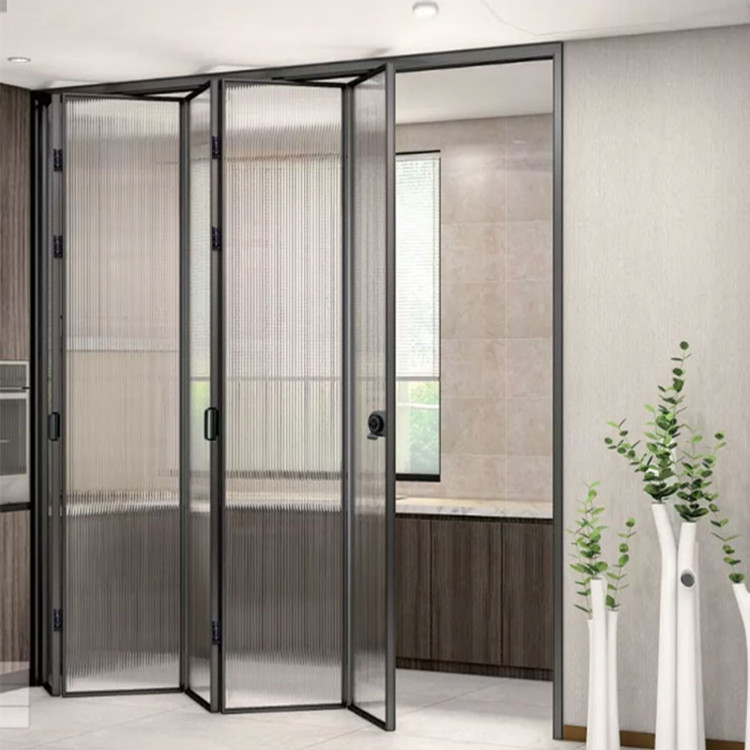 New Sliding Partition Door Factory For Office Frame Aluminium Bi Fold Door Window Custom Glass Balcony Sliding Folding Glass Partition