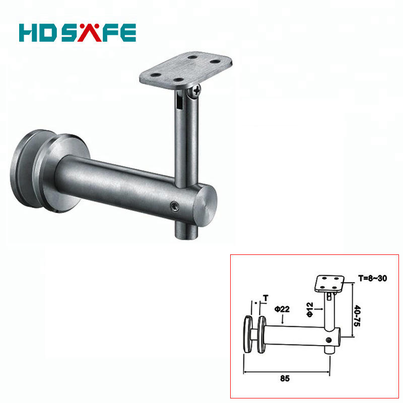 HDSAFE New Design Stainless Steel Stair Handrail Bracket 304/316 Railing Balcony Wall Mounted Balustrade Bracket