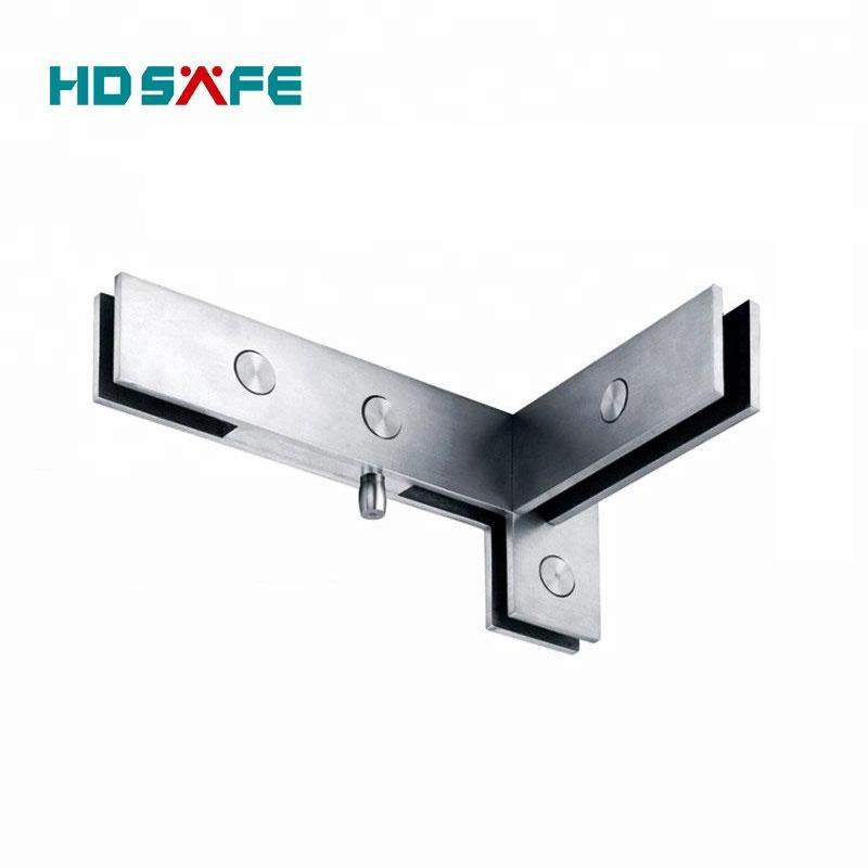 stainless steel panel patch fitting for swing glass door stainless steel L shape frameless glass door clamp corner patch fitting