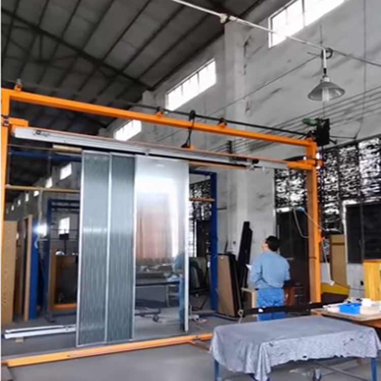 Sliding Glass Interior Doors With Frame Trackless Sliding Door Testing In Workshop