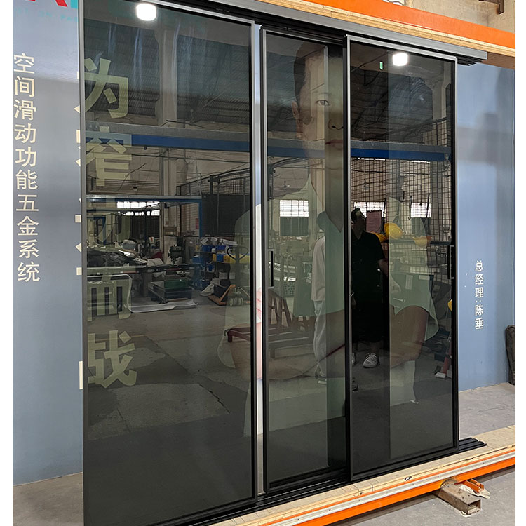 HDSAFE Glass Door Factory Sliding Door With Track Glass Pocket Doors Interior Glass Sliding Door Design Black Glass Sliding Doors