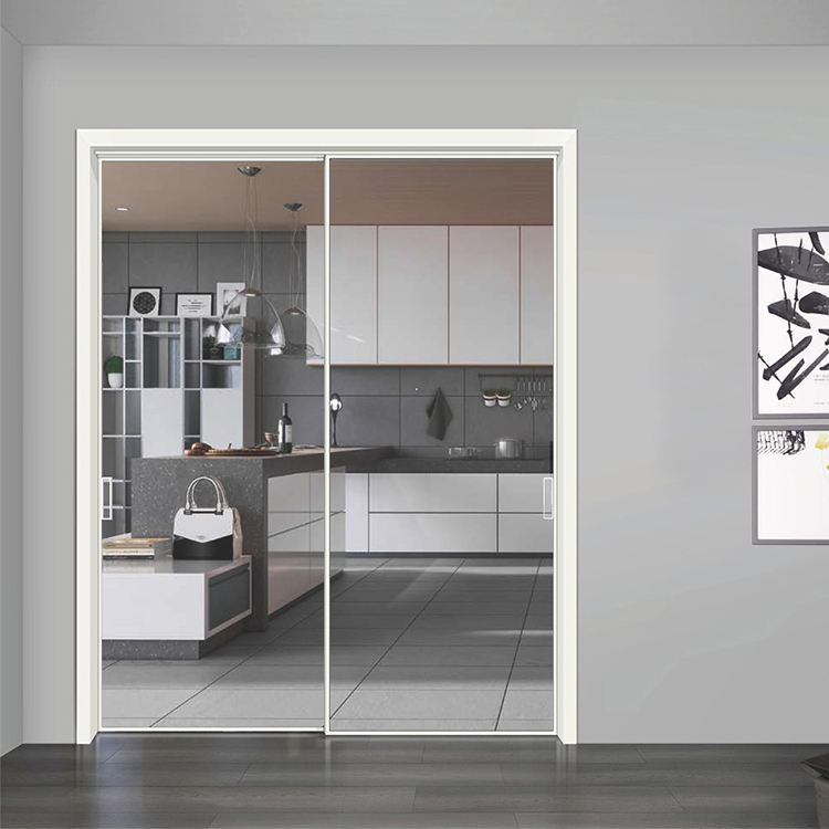 HDSAFE Frameless Glass Sliding Doors Pocket Doors With Glass White Frame Glass Sliding Door Factory