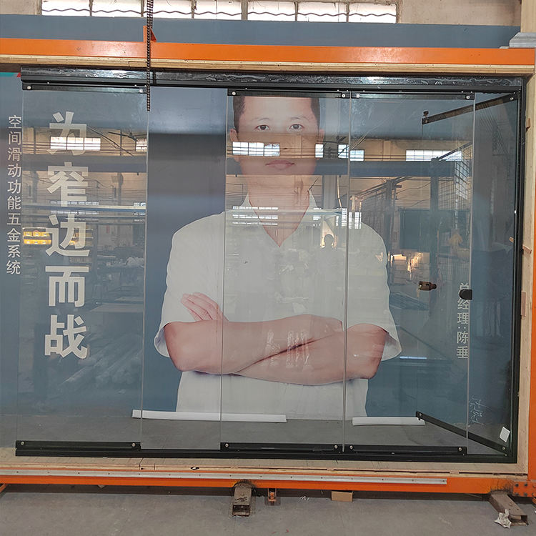 Glass Partition With BLACK Aluminium Sliding Partion Door For Balcony With Water Proof