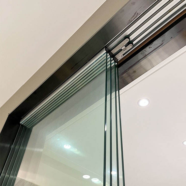 Frameless 4 Panel Glass Door House Modern Sliding Door Hardware Interior Room Glass Doors