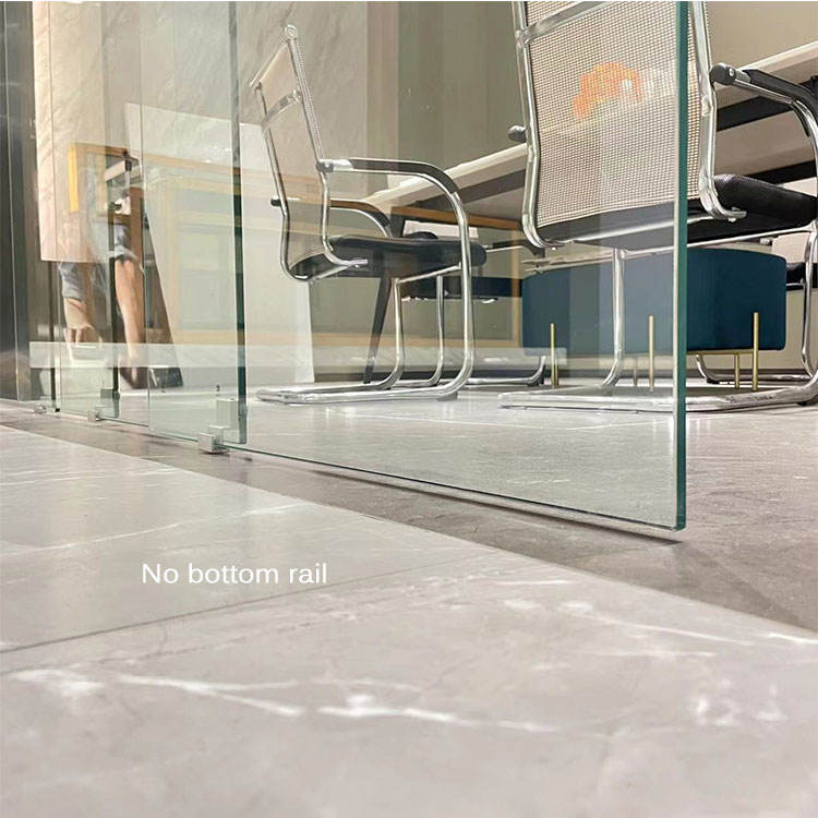New Product Interior Clear 10-12mm Tempered Frameless Glass Sliding Doors For Office Glass Wall Partition Doors