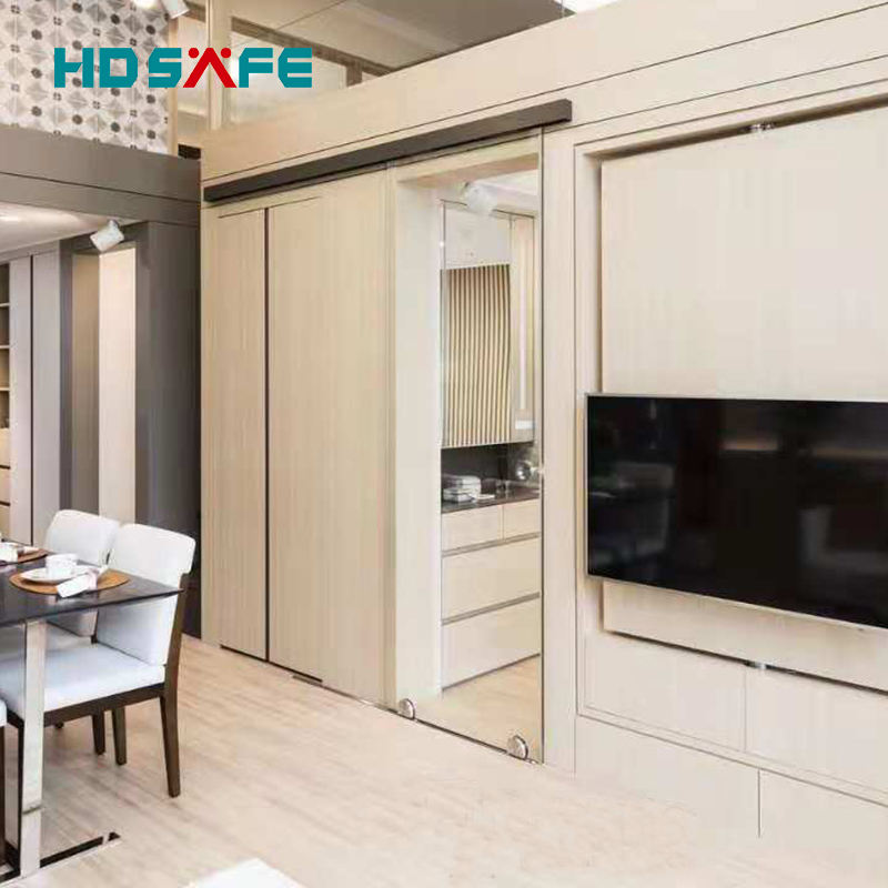 HDSAFE 8-12mm Frameless Tempered Sliding Glass Door Trackless Sliding Door Glass Door Factory