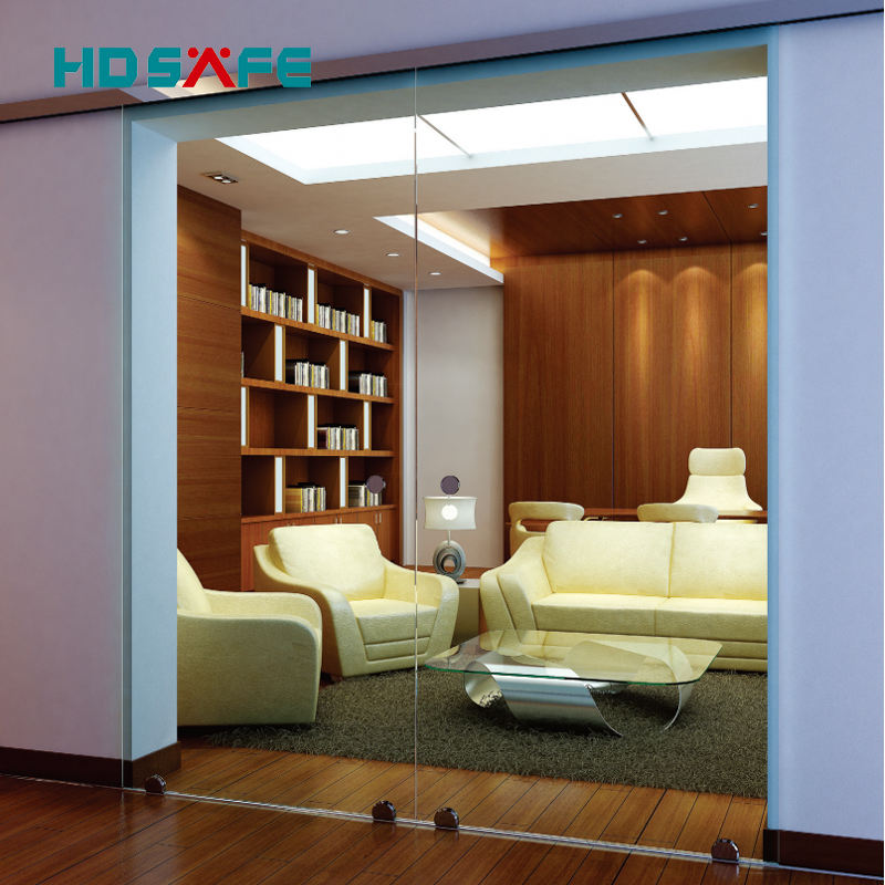 HDSAFE 8-12mm Frameless Tempered Sliding Glass Door Trackless Sliding Door Glass Door Factory