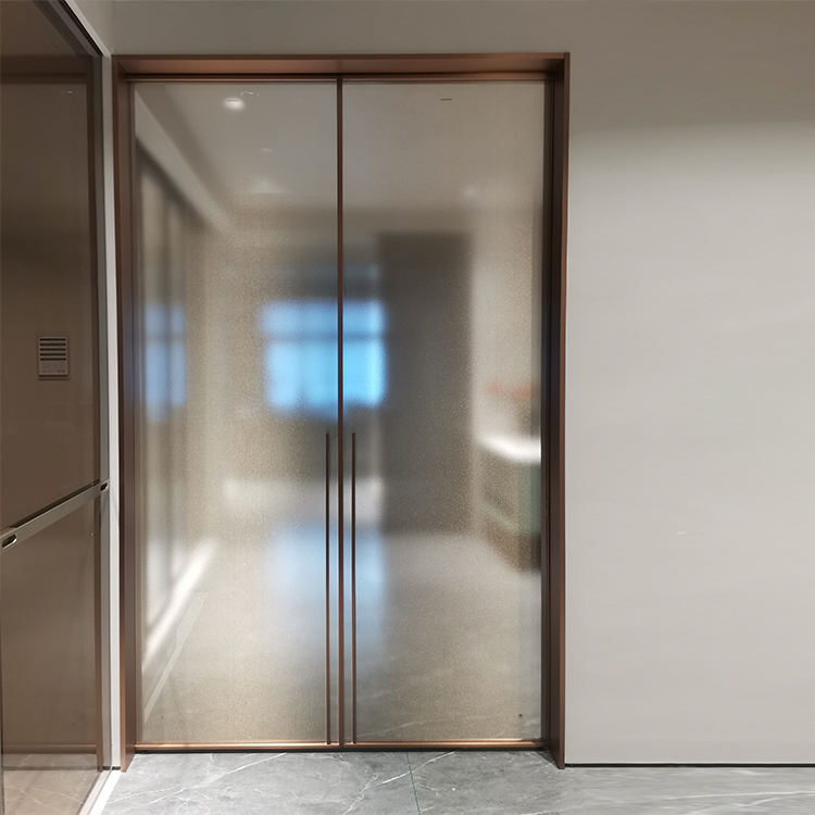HDSAFE Fluted Glass Doors Supplier Interior Sliding Door Aluminum Frame Modern Hidden Sliding Glass Door