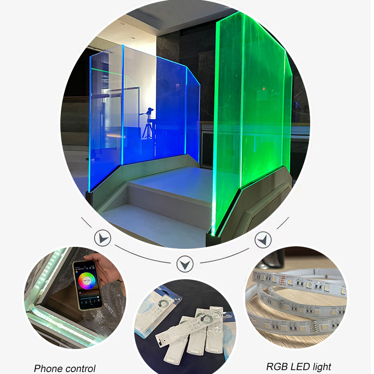 Railing Balcony Glass Handrail With Led Light