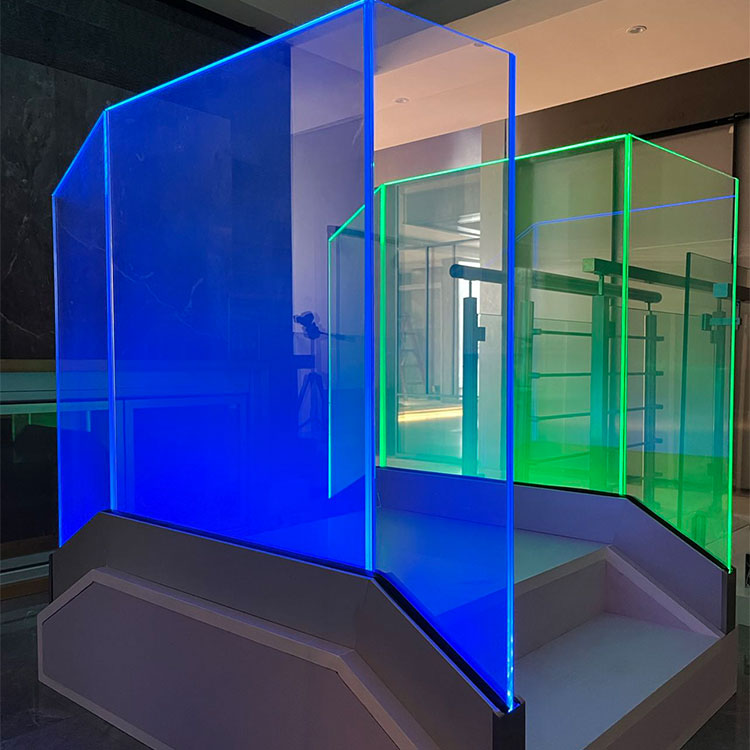HDSAFE LED Glass Balustrade Handrails Balcony Aluminum U Channel Railing LED Railing Design