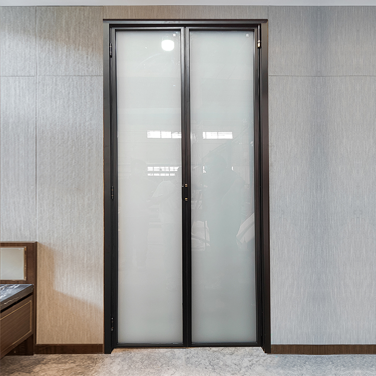 Puertas plegables de vidrio para exteriores, accesorios de puertas plegables  de aluminio para Patio, pared divisoria