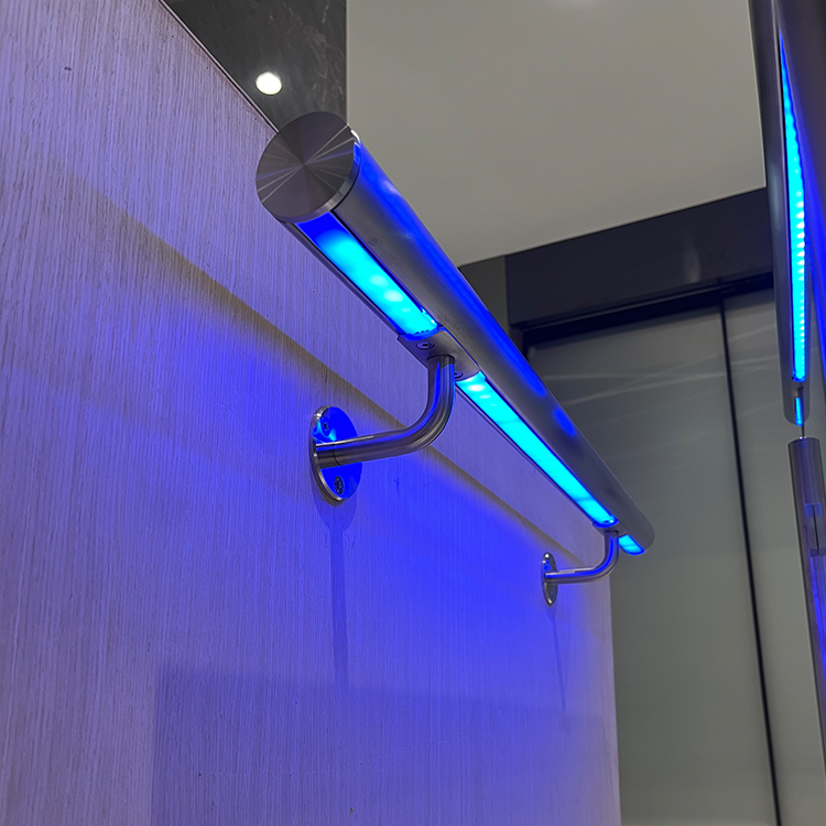 Stainless Steel LED Handrail Railing Design Balustrade Handrail Fittings For Stairs LED Light Balustrade Glass Railing Balcony