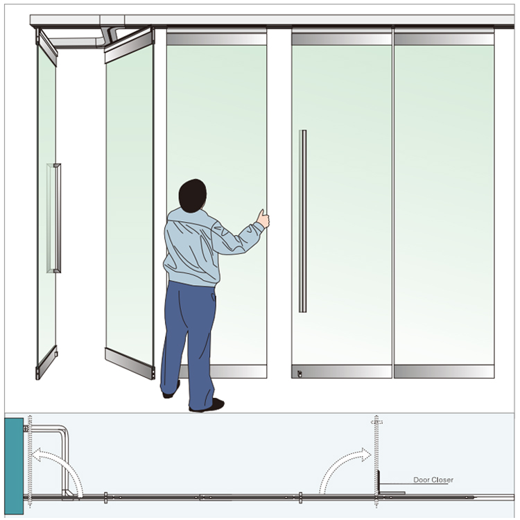 Aluminum Door Frameless Glass Offical Balcony Sliding Door Movable Partition Folding Glass Wall Large Bifold Door Patio